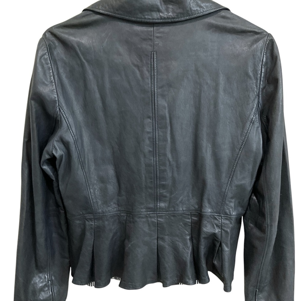 Armani Collezioni Lamb Skin Black Soft Leather Jacket - Size 14 - Picture 5 of 9